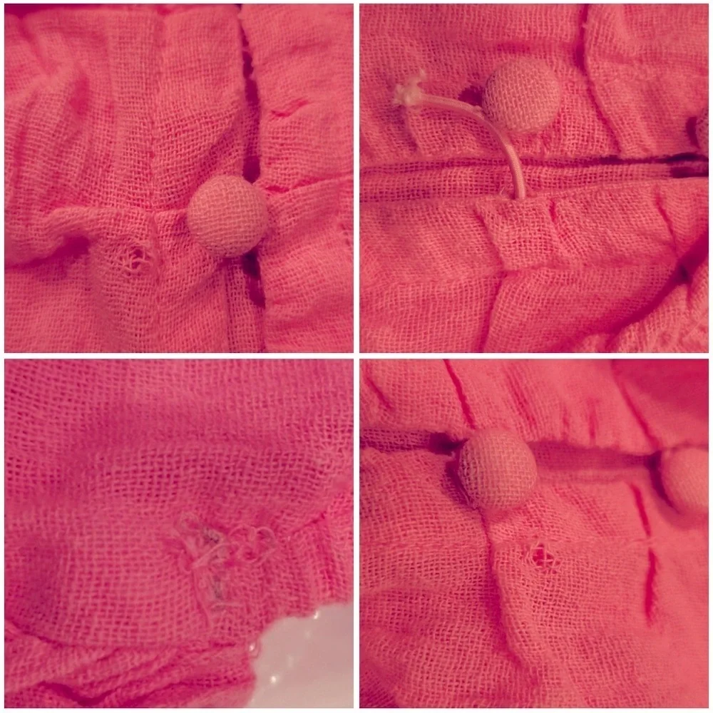 FREE PEOPLE Chloe Top in Aurora Pink Sz Sm ~ needs light repair